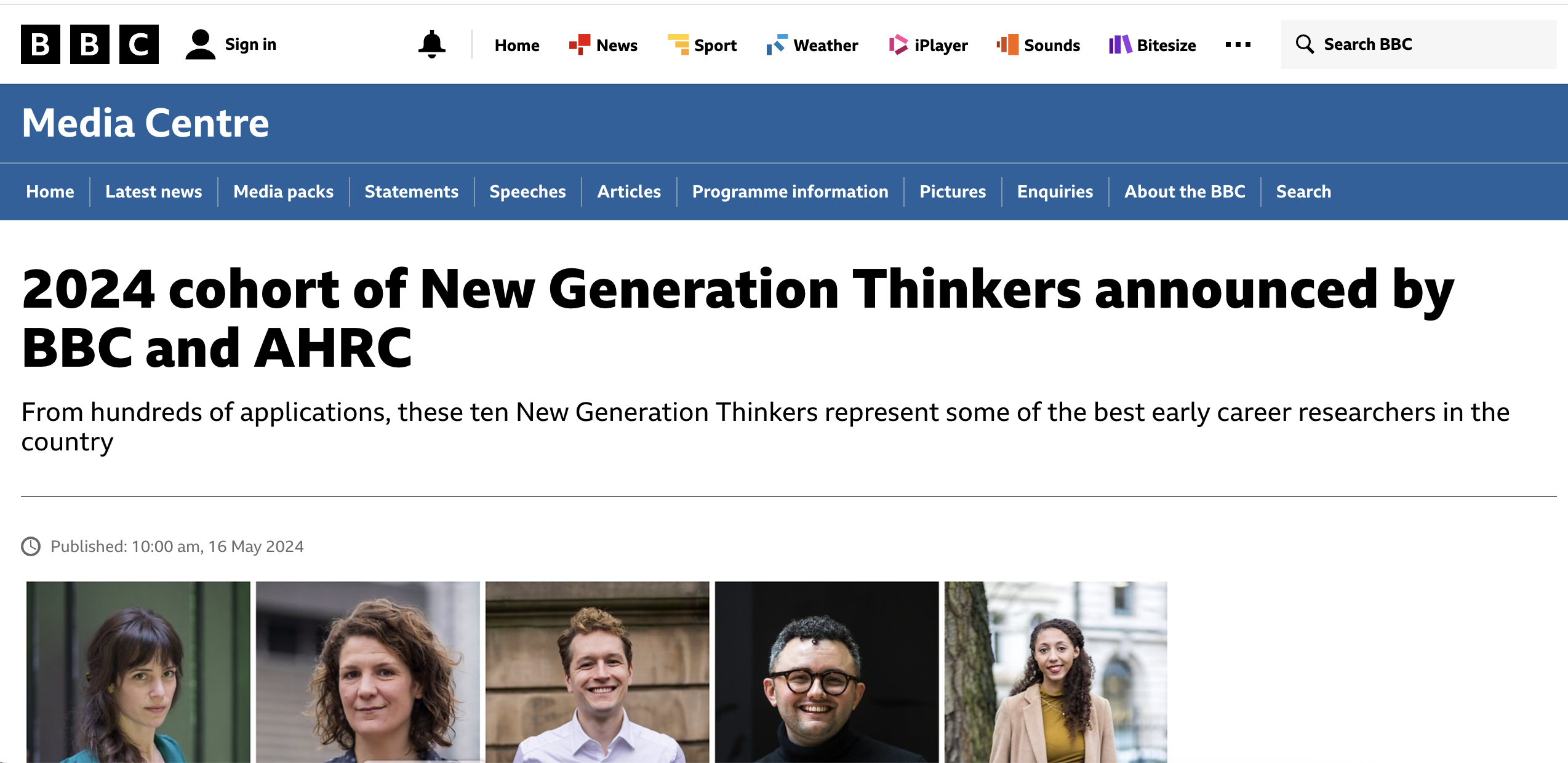 BBC New Generation Thinker Goldsmiths Research Online